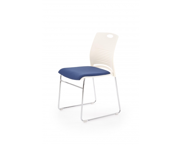 Fotel / krzesło CALI konferencyjne, biało - niebieskie