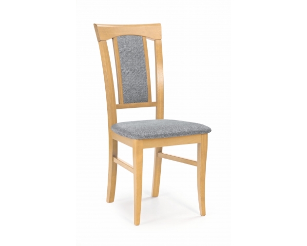 KONRAD krzesło dąb miodowy - tapicerka szara Inari 91