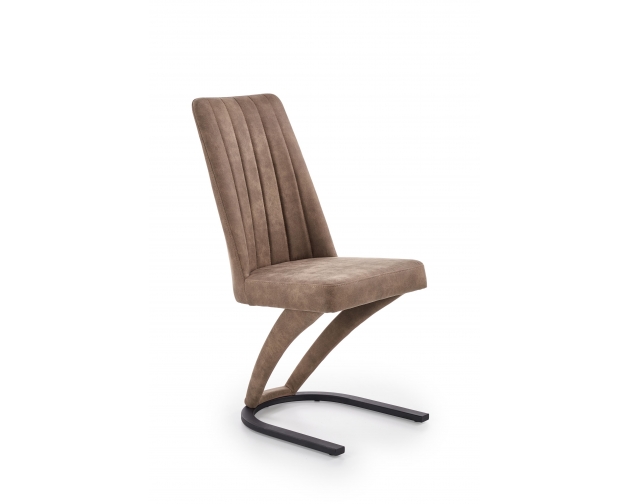 Krzesło K338 brązowa eko skóra - płoza