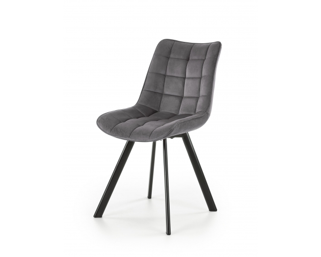 Krzesło K332 szare, polpiel velvet nogi czarne
