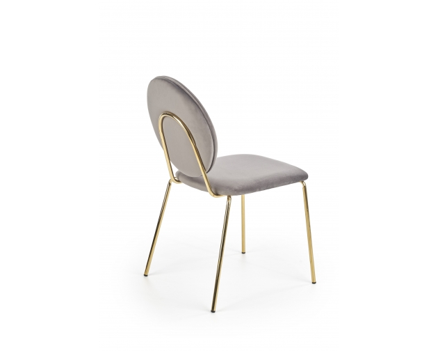K363 krzesło velvet popielate, nogi - złote