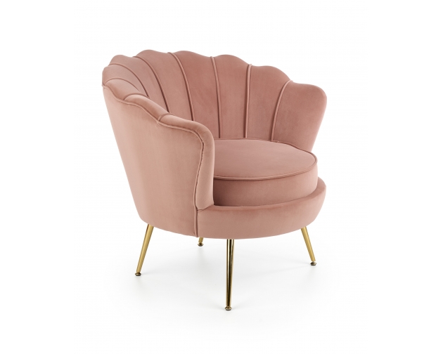 Fotel wypoczynkowy AMORINITO muszla jasny różowy / złoty