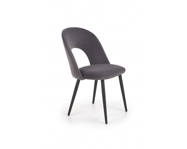 K384 krzesło welurowe szare