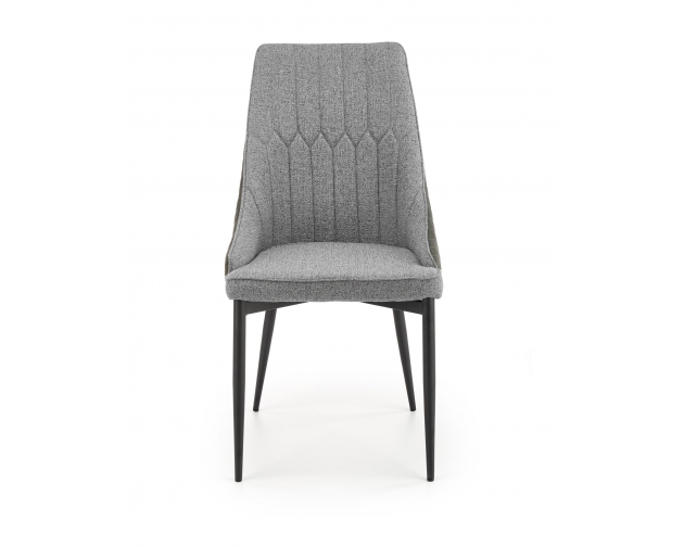 K448 krzesło szare ecoskóra + tkanina, czarne nogi