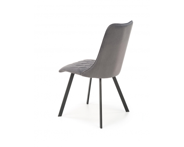 K450 krzesło welurowe szare pikowane