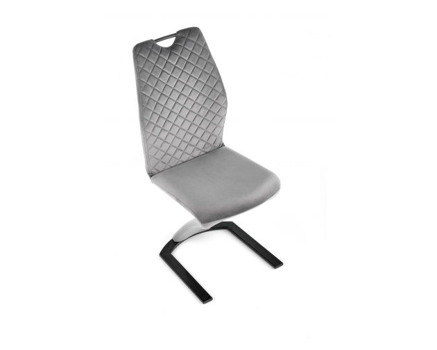 K442 krzesło szare welurowe, płoza