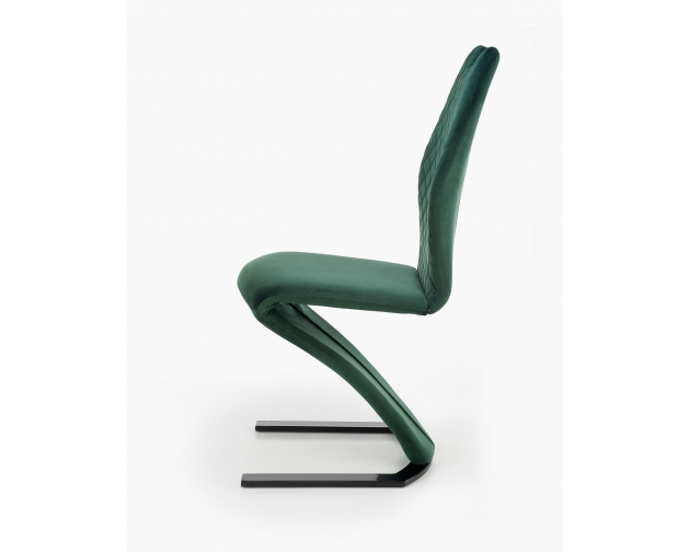 K442 krzesło zielone welur, płoza