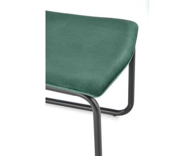 Krzesło K444 ciemna zieleń, czarna płoza