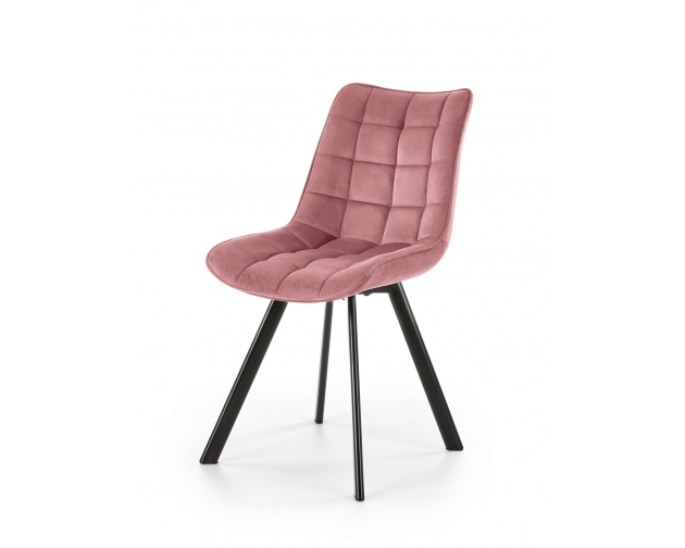 K332 krzesło nogi - czarne, siedzisko - różowy