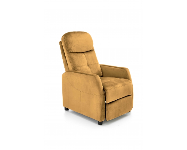 FELIPE 2 fotel rozkładany żółty velvet musztardowy