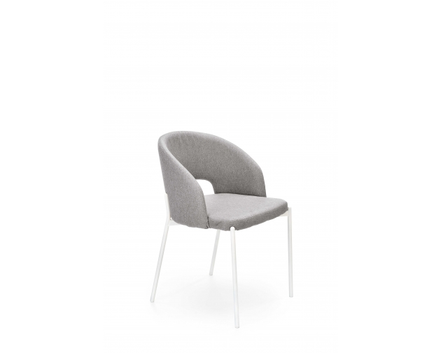 K486 krzesło tapicerowane szare, nogi białe