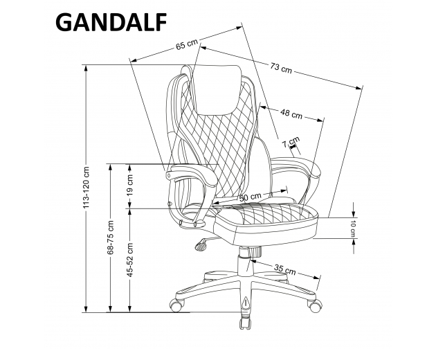 GANDALF fotel biurowy czarny / popielaty