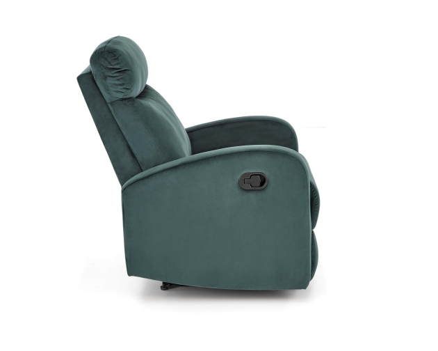 Fotel rozkładany WONDER zielony welur funkcja kołyski