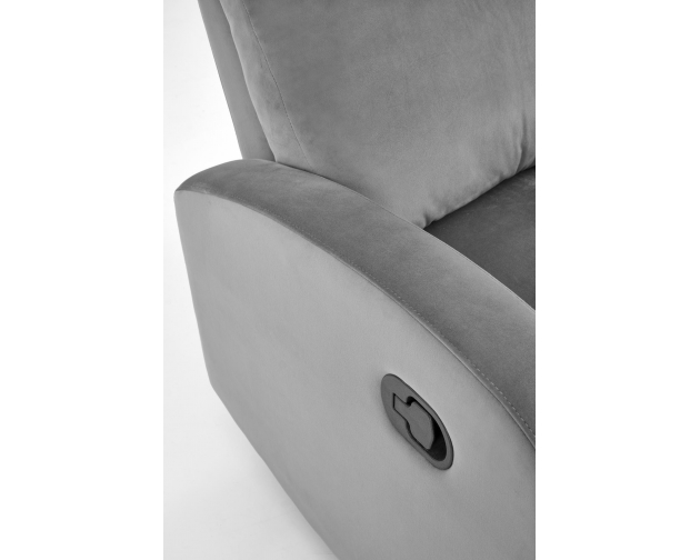Fotel rozkładany WONDER szary/ popielaty welur kołyska
