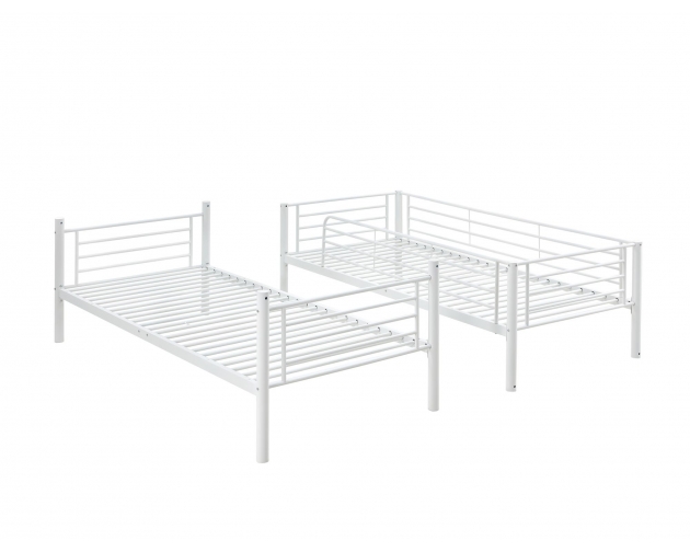 BUNKY łóżko piętrowe rozkładane białe metalowe