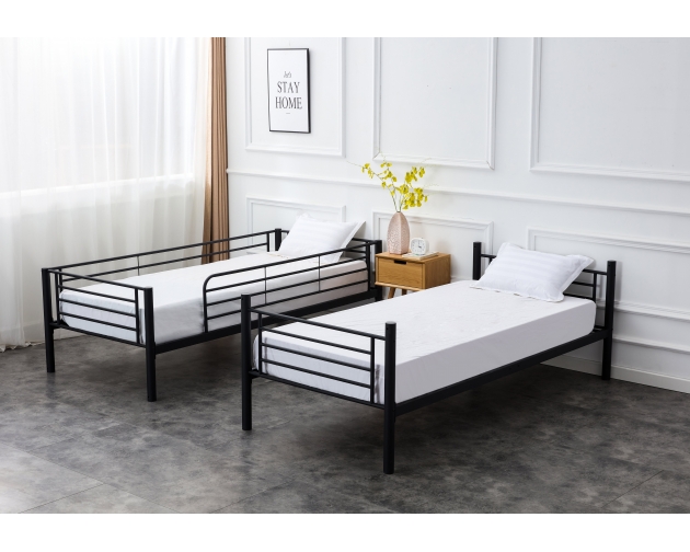 BUNKY łóżko piętrowe rozkładane czarne metalowe