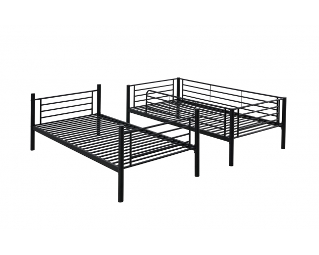 BUNKY łóżko piętrowe rozkładane czarne metalowe