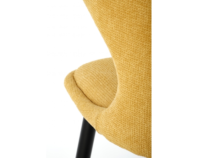 K496 krzesło musztardowe, nogi czarny metal