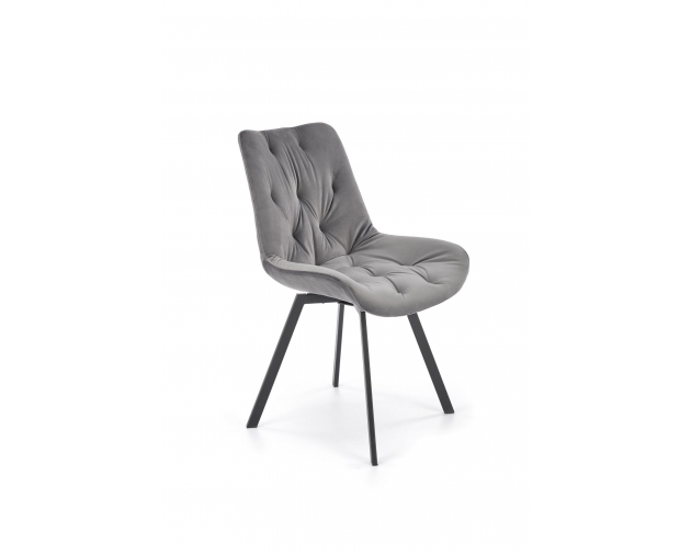 K519 krzesło szary velvet, funkcja obracania
