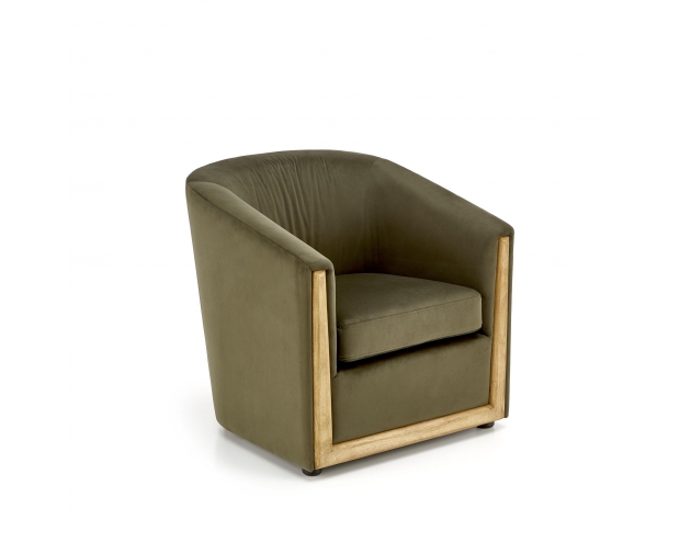 ENRICO fotel wypoczynkowy zielony velvet