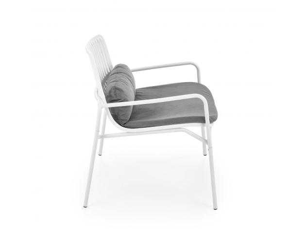 MELBY fotel wypoczynkowy biały - szary