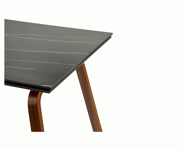 LOZANO stół rozkładany, czarny marmur / orzechowy