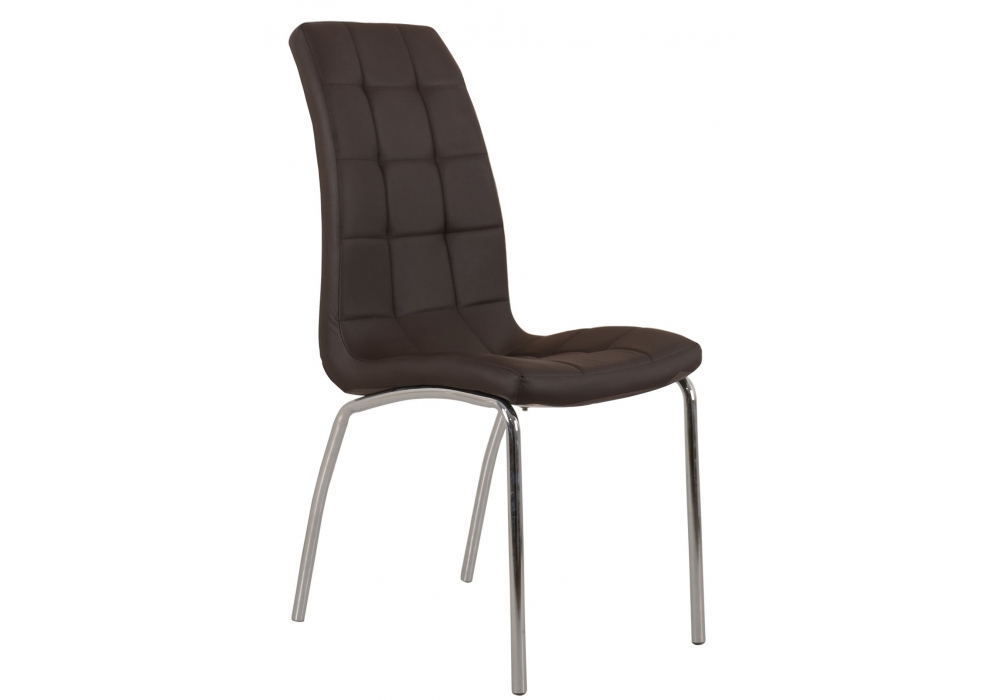 Krzesło SEMPRE brązowa eco-skóra, chrom