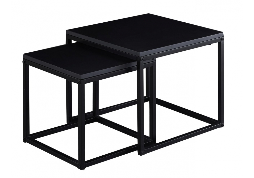 Zestaw stolików czarny metal 50x50, 40x40