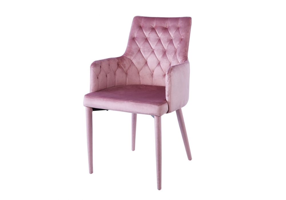 Krzesło różowe pikowane AUGUST welur