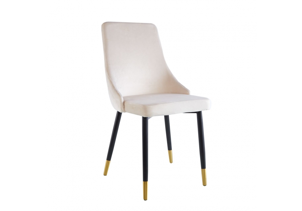 Krzesło OLIVIER Velvet beżowe - czarno / złota podstawa