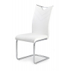 K224 krzesło biała eko skóra - płoza chrom