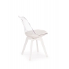 K245 krzesło transparentne, eko skóra - nogi białe