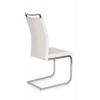 K250 krzesło biała eko skóra- podstawa płoza chrom