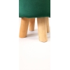 Pufa welurowa zielona - bukowe nóżki