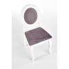 BAROCK krzesło tapicerowane biało - popielate