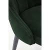 K365 krzesło ciemnozielony velvet, podstawa czarna