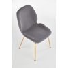 K381 krzesło welurowe szare / złoty chrom