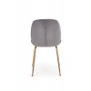 K381 krzesło welurowe szare / złoty chrom