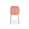 K381 krzesło welurowe różowe / złoty chrom