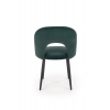 K384 krzesło welurowe ciemnozielone