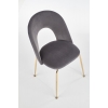 K385 krzesło welurowe szare - złoty chrom