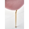 K385 krzesło welurowe jasny różowy - złoty chrom