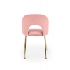 K385 krzesło welurowe jasny różowy - złoty chrom