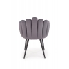 K410 krzesło szare velvet, nogi czarny metal