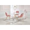 K381 krzesło welurowe różowe / złoty chrom