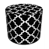 Czarno-biała pufa wzory geometryczne okrągła MAROCO NIGHT 40x40