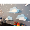 Półki do pokoju dziecięcego CHMURKI zestaw biało - niebieski