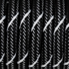 Czarny kabel z białą nitką w oplocie poliestrowym S06 serpentyna czarno biała 2x0,75