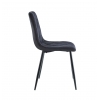 Krzesło velvet czarne w romby K6, nogi czarny metal