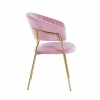 Krzesło LUCIA różowe welurowe złote nogi
